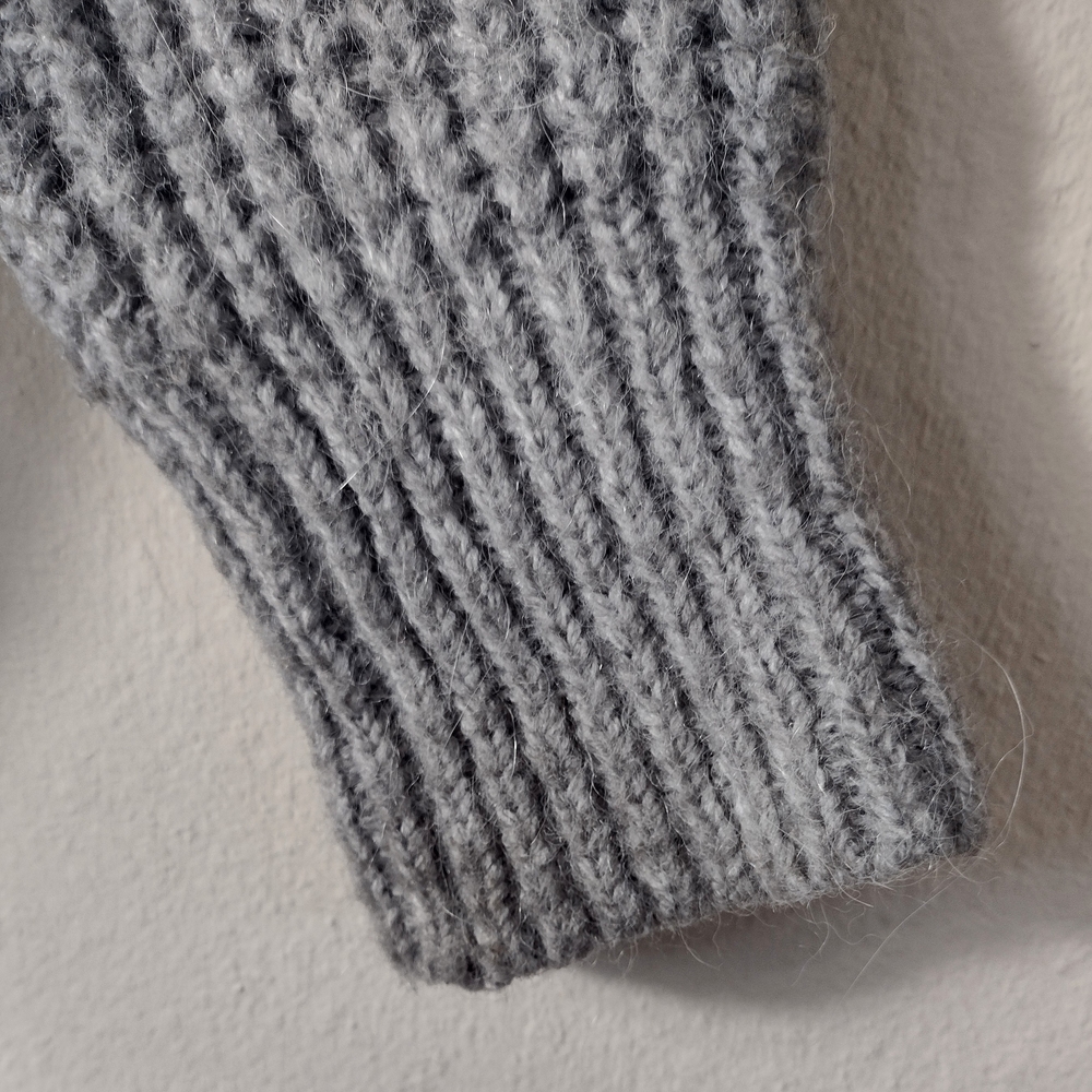 Zara Alpaca Wool Blend Chunky Knit Mockneck Sweater Light Gray Size S - Picture 8 of 14